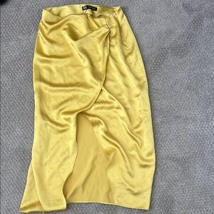 Zara Yellow Satin Skirt